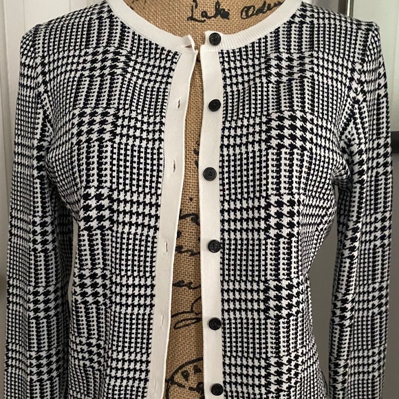 Ann Taylor Black, White Sweater Cardigan, Petite S/P Button Down - Picture 10 of 15